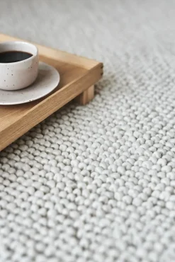 Outlet Scandi Living Flock wool rug natural , 170x240 cm White