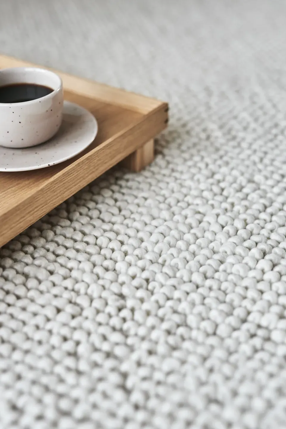 Outlet Scandi Living Flock wool rug natural , 170x240 cm White