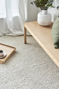 Outlet Scandi Living Flock wool rug natural , 170x240 cm White