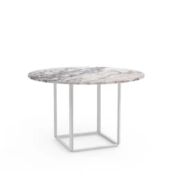 Discount New Works Florence round dining table, viola marble. ø120 cm. stand White
