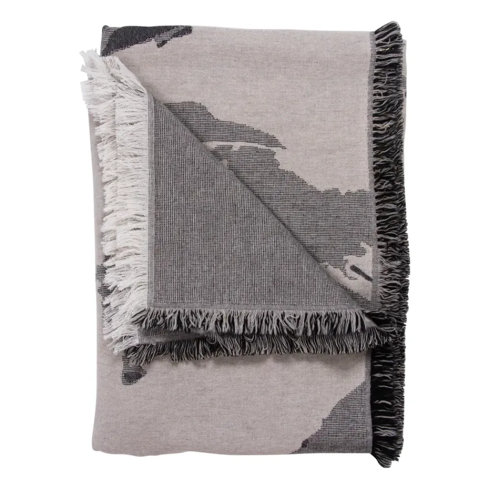 AYTM Floreo throw 130x170 cm, White- Grey