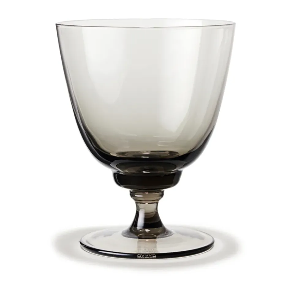 Drinking Glasses & Tumblers^Holmegaard Flow glass on base 35 cl, Smoke Grey