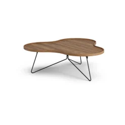 Clearance Swedese Flower mono table Special Edition 107x114 cm, H39 cm-lacquered walnut-black lacquered steel Brown