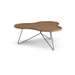 Outlet Swedese Flower mono table Special Edition 107x114 cm, H45 cm-lacquered walnut-black lacquered steel Brown