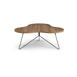 Outlet Swedese Flower mono table Special Edition 107x114 cm, H45 cm-lacquered walnut-black lacquered steel Brown