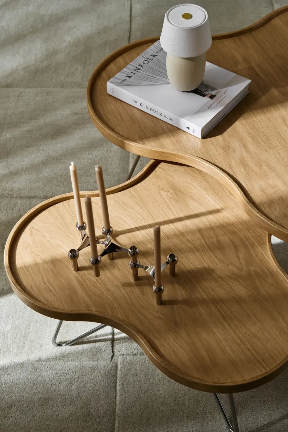 Coffee Tables^Swedese Flower mono table 84x90 cm, H45 Oak lacquered-nutmeg RAL1019 Beige