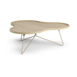 Coffee Tables^Swedese Flower mono table 107x114 cm, H39 Oak lacquered-nutmeg RAL1019 Beige