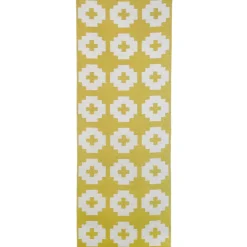 Discount Brita Sweden Flower rug sun (yellow), 70x150 cm YellowWhite