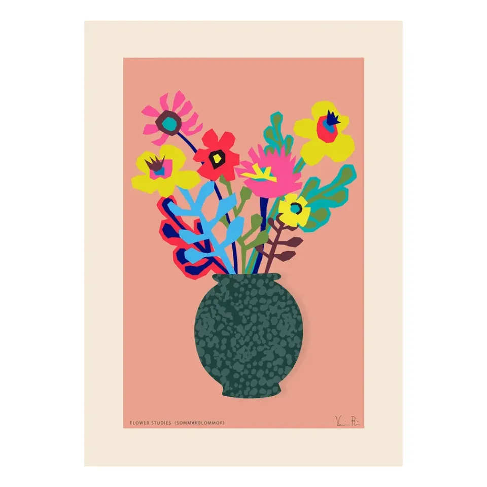 Online Paper Collective Flower Studies 02 (Sommar) poster, 30x40 cm BlueWhite