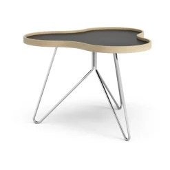 Coffee Tables^Swedese Flower table 62x66 cm, 45 cm, -oak edge-chrome base Black