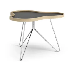 Coffee Tables^Swedese Flower table 62x66 cm, 45 cm, -oak edge-chrome base Black