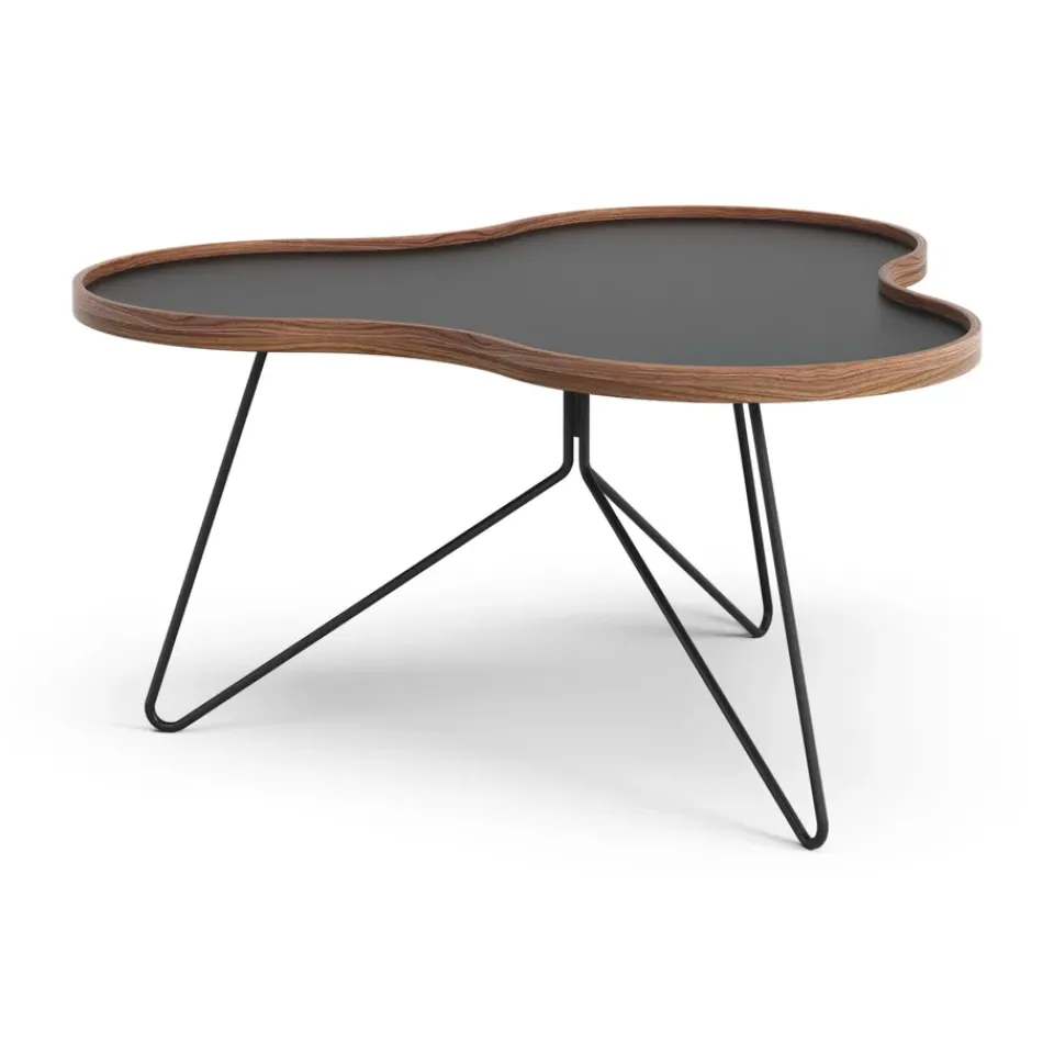 Online Swedese Flower table 84x90 cm, H45--walnut edge- stativ Black