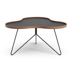 Online Swedese Flower table 84x90 cm, H45--walnut edge- stativ Black