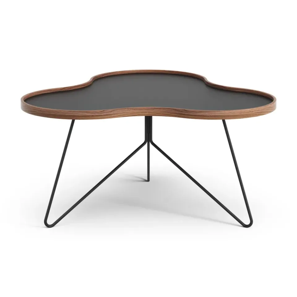 Online Swedese Flower table 84x90 cm, H45--walnut edge- stativ Black