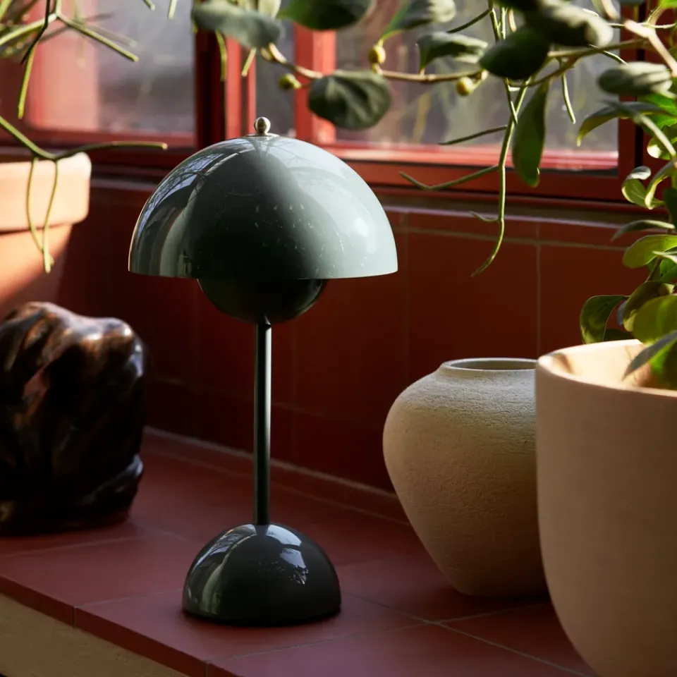 Bedside Lamps|Portable Lighting^&Tradition Flowerpot portable table lamp VP9, Stone Blue