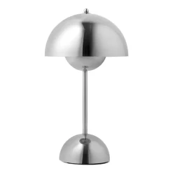Sale &Tradition Flowerpot portable table lamp VP9, Chrome Silver-coloured