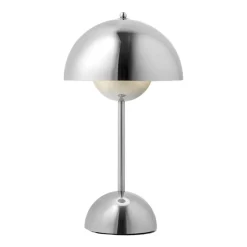 Sale &Tradition Flowerpot portable table lamp VP9, Chrome Silver-coloured
