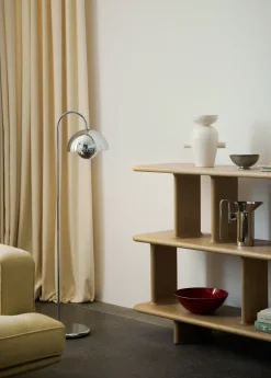 Sale &Tradition Flowerpot VP12 floor lamp, Chrome Silver-coloured