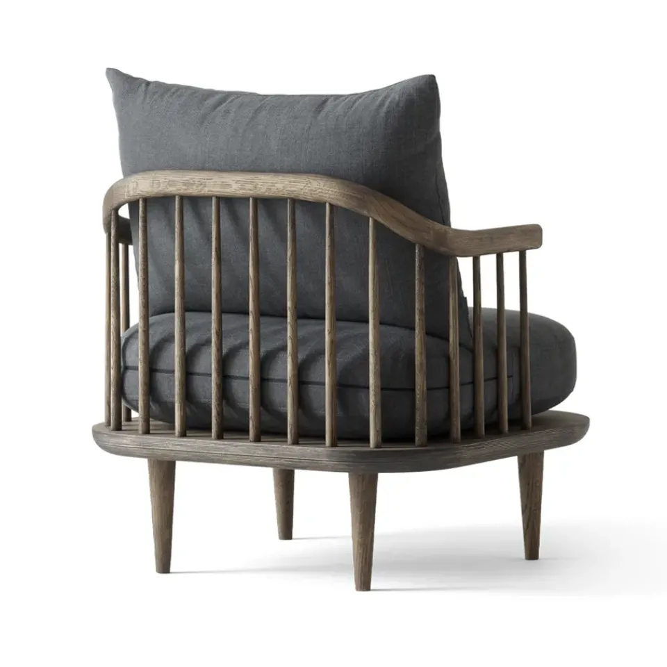 Armchairs & Footstools^&Tradition Fly Chair SC10, Smoked oak. dark Grey