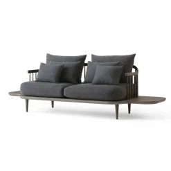 Sale &Tradition Fly SC3 sofa, Fabric hot madison 093 dark . smoked oiled oak stand and side table Grey