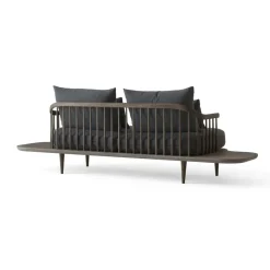 Sale &Tradition Fly SC3 sofa, Fabric hot madison 093 dark . smoked oiled oak stand and side table Grey