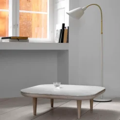 Hot &Tradition Fly table Sc4, Light oiled oak + white marble BeigeWhite