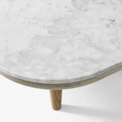 Hot &Tradition Fly table Sc4, Light oiled oak + white marble BeigeWhite