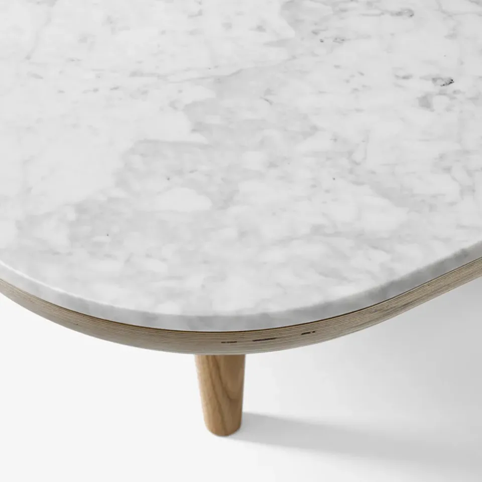 Hot &Tradition Fly table Sc4, Light oiled oak + white marble BeigeWhite