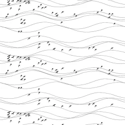 Fabric By The Metre^Arvidssons Textil Flyttfåglar fabric, black BlackWhite