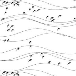 Fabric By The Metre^Arvidssons Textil Flyttfåglar fabric, black BlackWhite