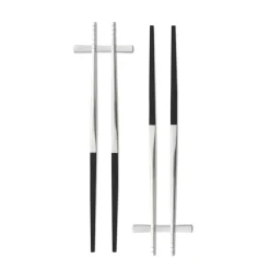 Chopsticks^Gense Focus de Luxe chopsticks 4+2, stainless steel Silver-colouredBlack