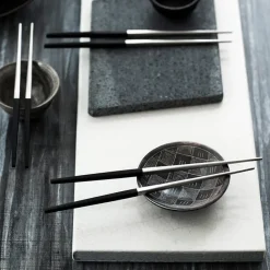 Chopsticks^Gense Focus de Luxe chopsticks 4+2, stainless steel Silver-colouredBlack