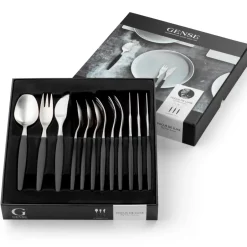 New Gense Focus de Luxe cutlery 12 pcs, stainless steel Silver-colouredBlack