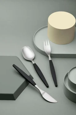 New Gense Focus de Luxe cutlery 12 pcs, stainless steel Silver-colouredBlack