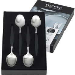 Clearance Gense Focus de Luxe dessert-spoons, 4-pack Silver-colouredBlack