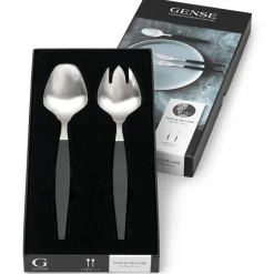 Salad Servers^Gense Focus de Luxe salad set, 2-pack Silver-colouredBlack