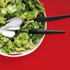 Salad Servers^Gense Focus de Luxe salad set, 2-pack Silver-colouredBlack