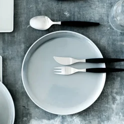 Table Cutlery^Gense Focus de Luxe table fork, Stainless steel Silver-colouredBlack