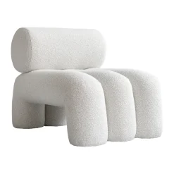 Best 101 Copenhagen Foku Chair lounge chair, Bouclé White