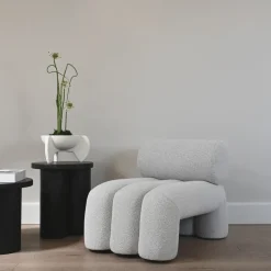 Best 101 Copenhagen Foku Chair lounge chair, Bouclé White