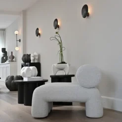 Best 101 Copenhagen Foku Chair lounge chair, Bouclé White