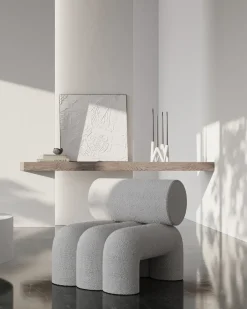 Best 101 Copenhagen Foku Chair lounge chair, Bouclé White