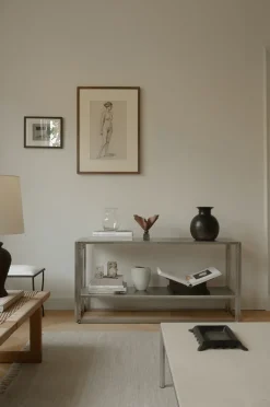 Dressers & Sideboards|Dressers & Sideboards^Kristina Dam Studio Foldable console 124x60 cm, Brushed stainless steel Silver-coloured