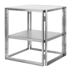 Kristina Dam Studio Foldable side table 40x40 cm, Brushed stainless steel Silver-coloured