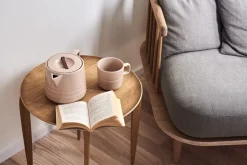 New Fritz Hansen Foldable Tray Table Ø 45 cm, Oak Brown