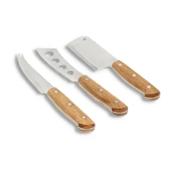 Cheese Knives|Serving Utensils^Morsø Foresta cheese knife 3 pieces, Oak-stainless steel BrownSilver-coloured
