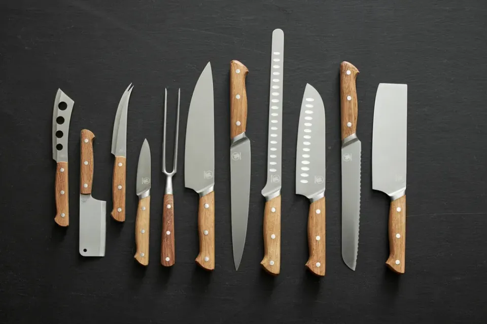 Cheese Knives|Serving Utensils^Morsø Foresta cheese knife 3 pieces, Oak-stainless steel BrownSilver-coloured