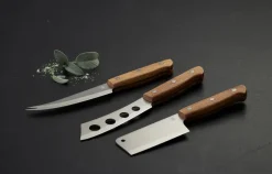 Cheese Knives|Serving Utensils^Morsø Foresta cheese knife 3 pieces, Oak-stainless steel BrownSilver-coloured