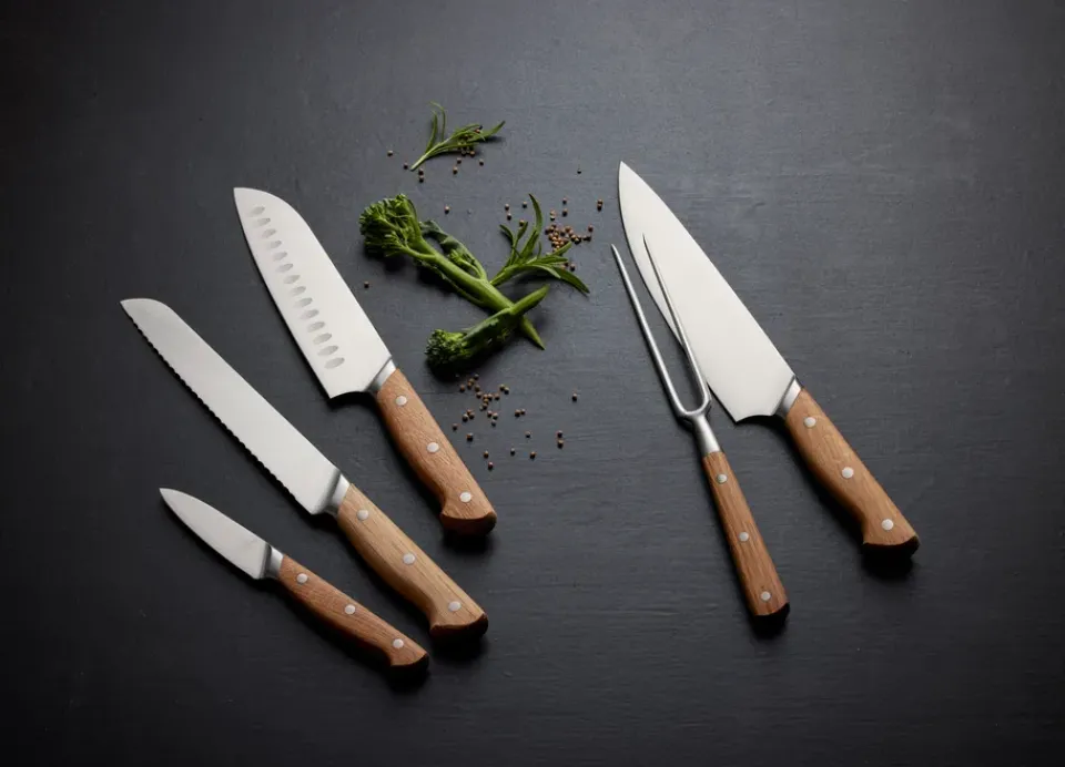 Sale Morsø Foresta chef's knife 33 cm, Stainless steel-oak BrownSilver-coloured