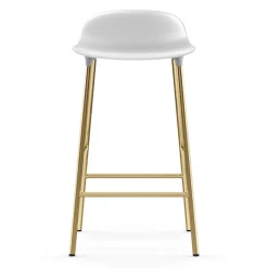 Clearance Normann Copenhagen Form barstool bronze legs 65 cm, White